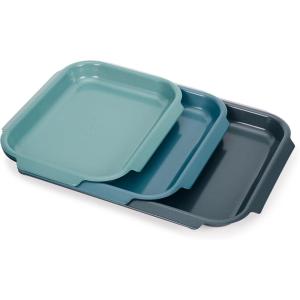 imageJoseph Joseph Nest Bake 3Piece NonStick Baking Sheet Pan Set Carbon Steel EasyPull Handles Stackable SpaceSaving Design 10Year GuaranteeSet of 3
