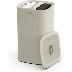 imageJoseph Joseph Tota Trio 90liter Laundry Hamper Separation Basket with Lid and Removable Bags  BlackEcru