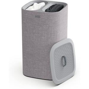 imageJoseph Joseph Tota Trio 90liter Laundry Hamper Separation Basket with Lid and Removable Bags  BlackGrey