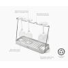 imageJoseph Joseph DrySmart Folding Stemmed Wine Glass Drying Rack SpaceSaving Draining Board Organizer Made from Recycled Plastic