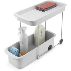 imageJoseph Joseph CupboardStore 2Tier EasyAccess Wheeled Storage Caddy  UnderSink Kitchen Organizer Made from Recycled Plastic