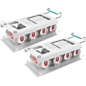 imageJoseph Joseph FridgeStore 2Pack Foldable UnderShelf Fridge Storage Can Dispenser  SpaceSaving Holder Fits Shelves 1318quot Deep