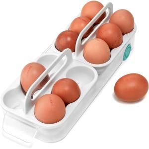 imageJoseph Joseph FridgeStore Egg Storage Caddy  Holds 12 Eggs EasyAccess Handle and Wheels BPAFree Fridge Organizer