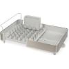 image:imageJoseph Joseph Extend Steel Plus Extendable Dish Rack Steel Small to Large Dish Drainer with Wine Glass Holder amp Drain SpoutLight Stone