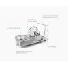 image:imageJoseph Joseph Extend Steel Plus Extendable Dish Rack Steel Small to Large Dish Drainer with Wine Glass Holder amp Drain SpoutLight Stone