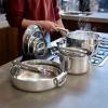 image:imageJoseph Joseph Space Steel 6Piece Stainless Steel Sauce Pan Set with Lids Nesting with Folding Handles Induction amp Oven Safe8pc