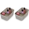 image:imageJoseph Joseph EasyStore  Bathroom essentials Storage Basket Organiser with Moveable tray Ecru Small1 Count Pack of 2