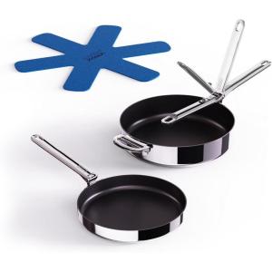 image:imageJoseph Joseph Space Steel 6Piece Stainless Steel Sauce Pan Set with Lids Nesting with Folding Handles Induction amp Oven Safe2pc