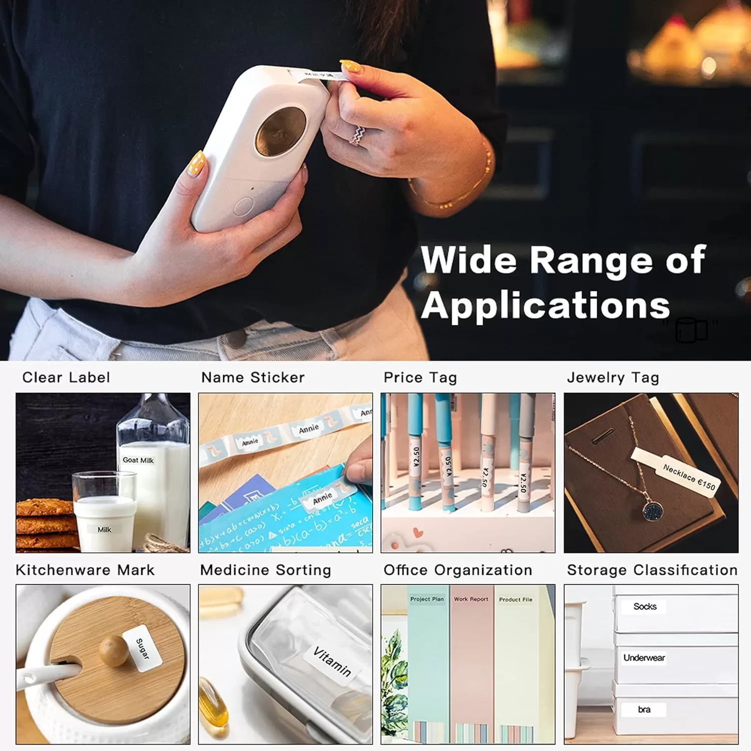 imageD30 Label  White Label Maker Tape StrongAdherence Label Thermal Printer Paper 15x40mm059x157inch for Name Price Folder Storage Compatible with MemokingPhomemo D30 Label Printer 3 Rolls15mm x 40mm