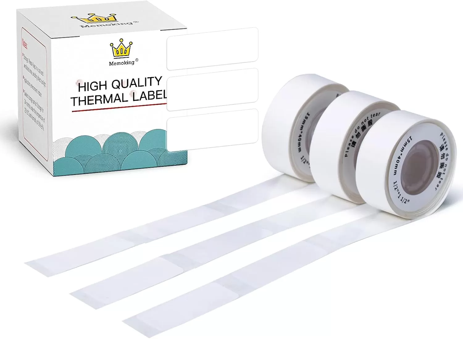 imageD30 Label  White Label Maker Tape StrongAdherence Label Thermal Printer Paper 15x40mm059x157inch for Name Price Folder Storage Compatible with MemokingPhomemo D30 Label Printer 3 Rolls14mm x 40mm