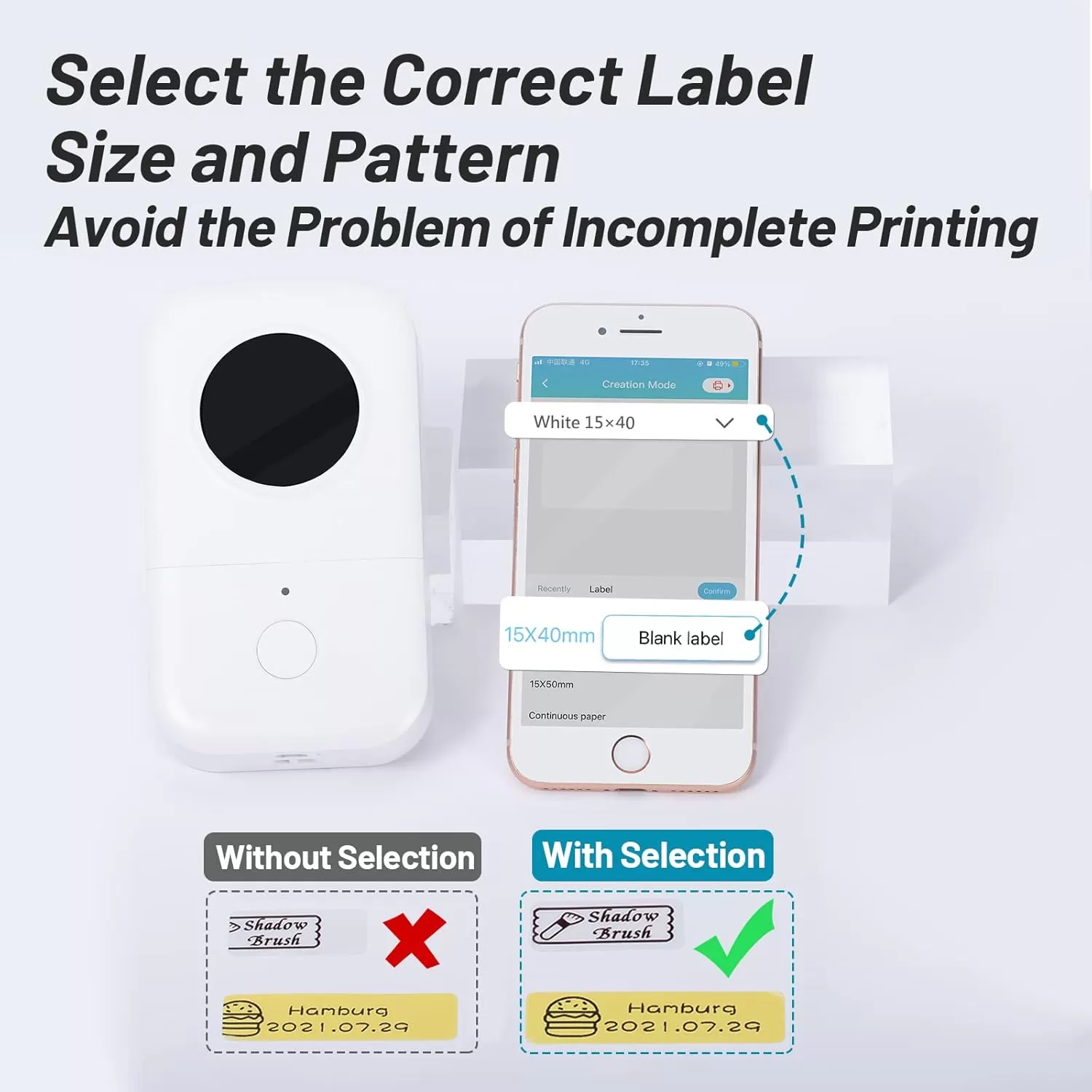 imageD30 Label  White Label Maker Tape StrongAdherence Label Thermal Printer Paper 15x40mm059x157inch for Name Price Folder Storage Compatible with MemokingPhomemo D30 Label Printer 3 Rolls15mm x 40mm
