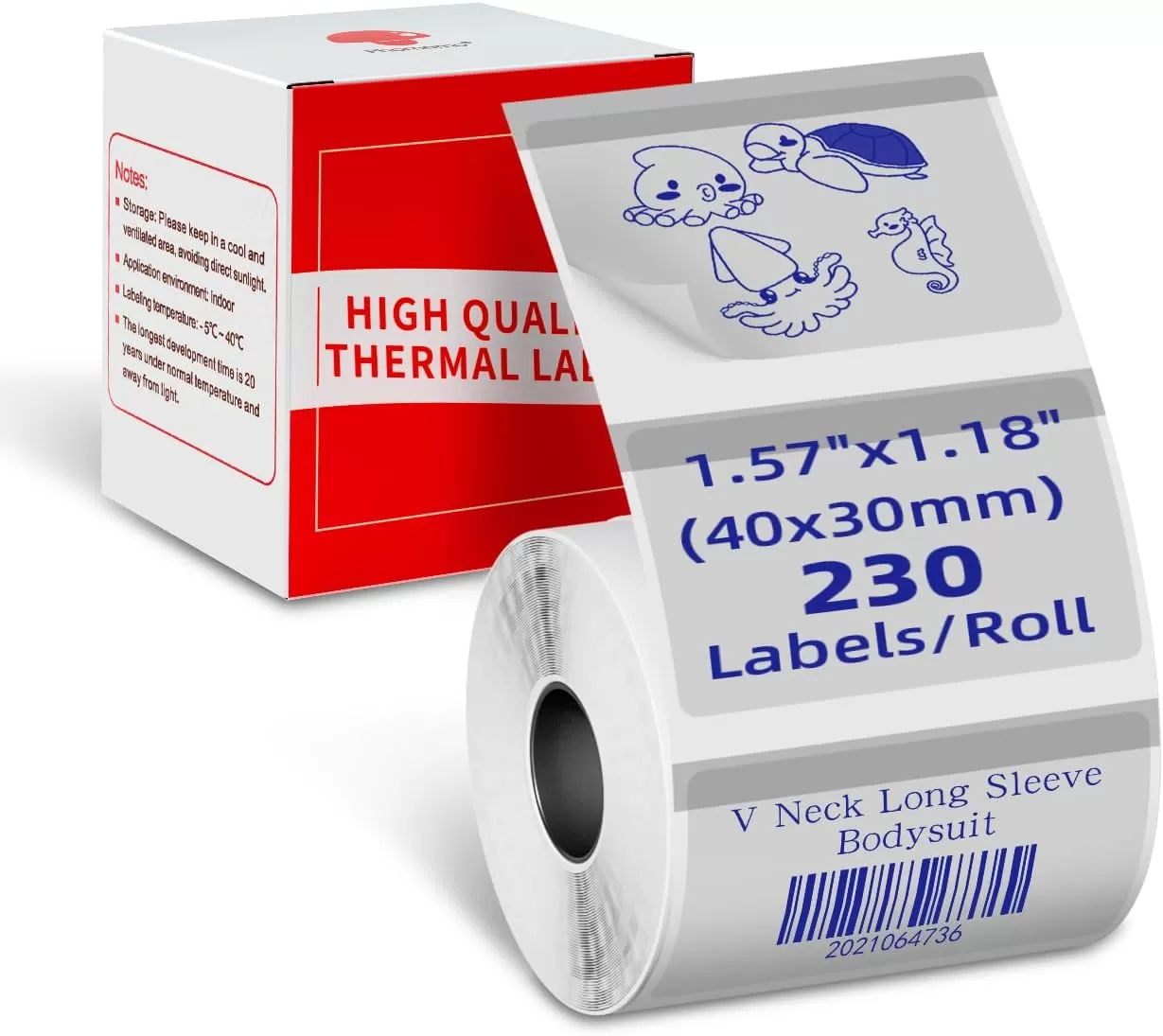 imageHD Original M110 M220 Clear Thermal Labels M110 Transparent Labels  157quotx118quot 40X30MM Compatible with Phomemo M110 M220 M221M150 M250 M260 Label Maker 230PCS Printed in GreenBlue