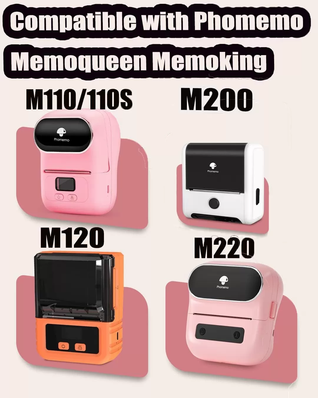 imageMemoking 157quotx157quot Square Thermal Labels for Thermal M110S M220 M200 M120 M110 Printer Labels  Square White Labels Sticker Paper Compatible with Phomemo Label Printer  180 LabelsRoll 3 Rolls