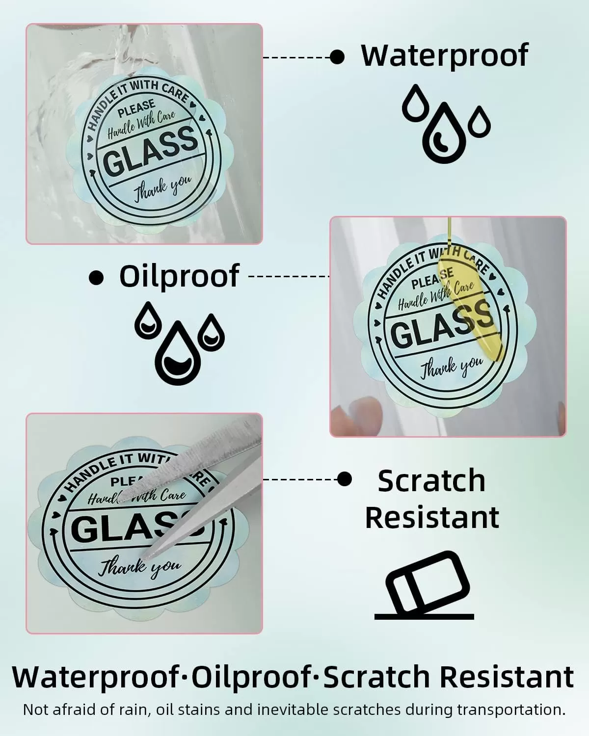 imageMemoking 2 Wavy Thermal Labels  Flower Shape Sticker Label SelfAdhesive Direct Thermal Label for Thanks Card Logo Name Price Address QR Code 500 Labels Gradient BlueGreen