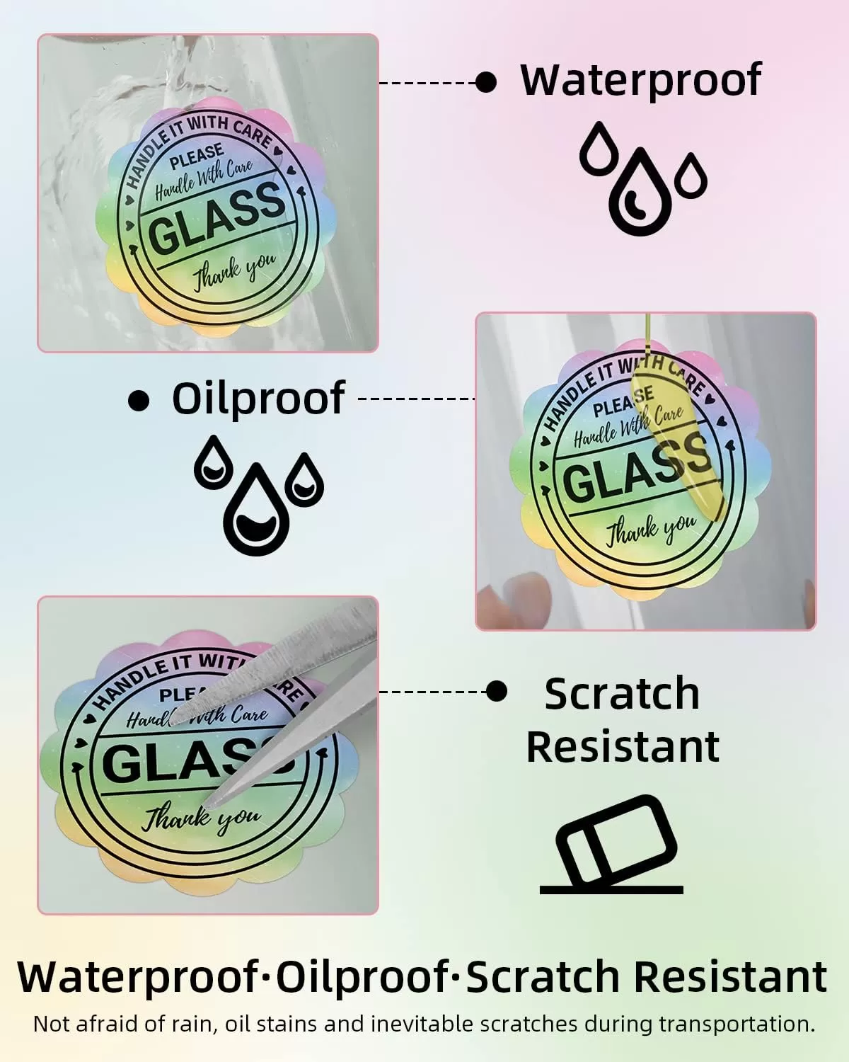 imageMemoking 2 Wavy Thermal Labels  Flower Shape Sticker Label SelfAdhesive Direct Thermal Label for Thanks Card Logo Name Price Address QR Code 500 Labels Gradient Multicolor