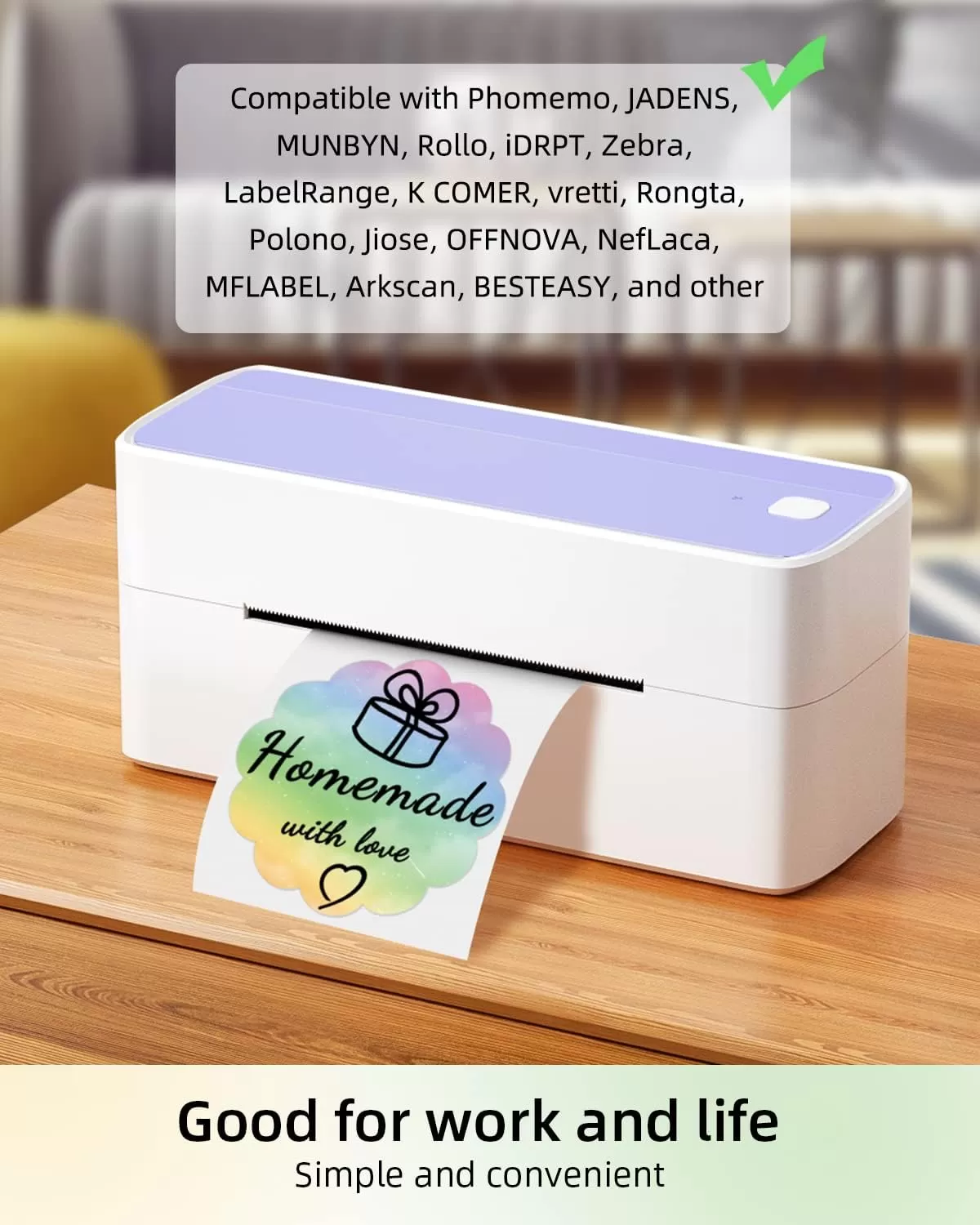 imageMemoking 2 Wavy Thermal Labels  Flower Shape Sticker Label SelfAdhesive Direct Thermal Label for Thanks Card Logo Name Price Address QR Code 500 Labels Gradient Multicolor