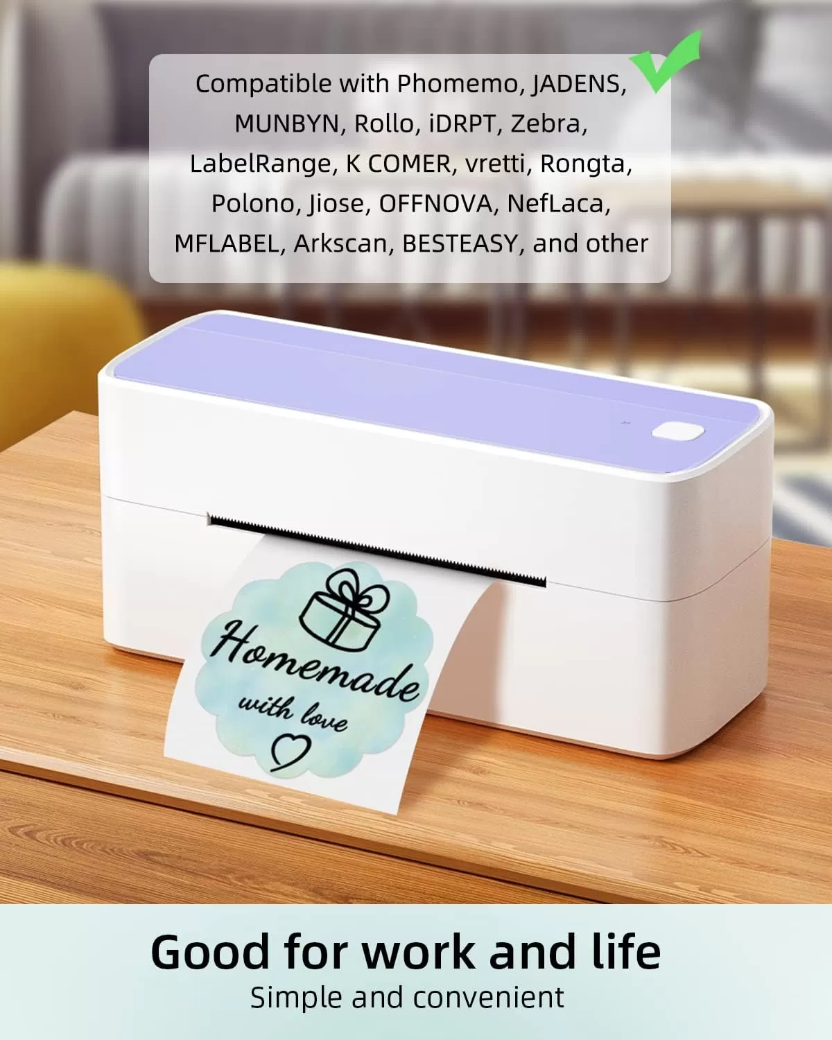 imageMemoking 2 Wavy Thermal Labels  Flower Shape Sticker Label SelfAdhesive Direct Thermal Label for Thanks Card Logo Name Price Address QR Code 500 Labels Gradient BlueGreen