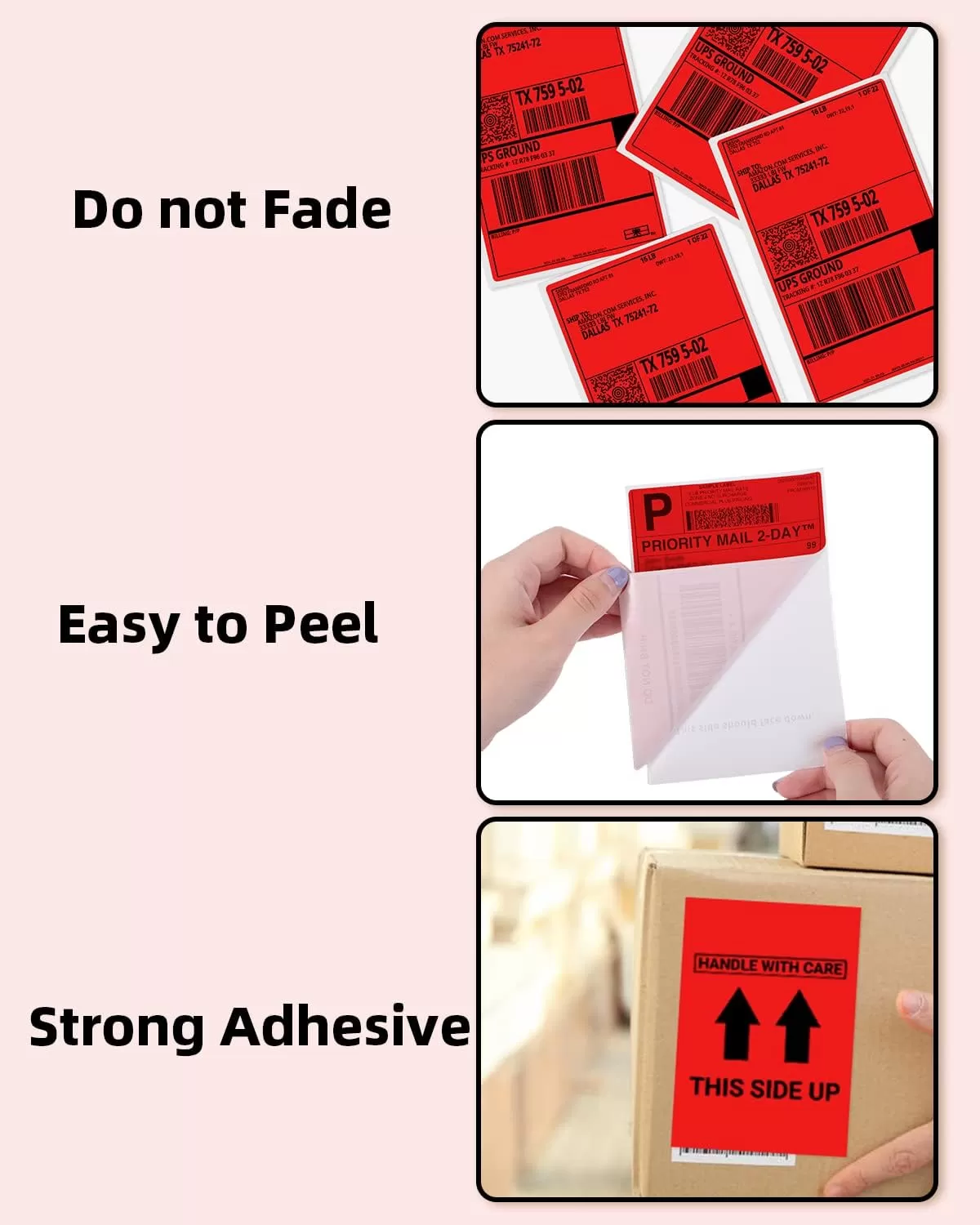 imageMemoking 4x6 Thermal Direct Shipping Label  4x 6 FanFold Labels for Shipping Labels Barcodes Address Mail Product Logo LabelsSmall Business Labeling Green 500pcsRed