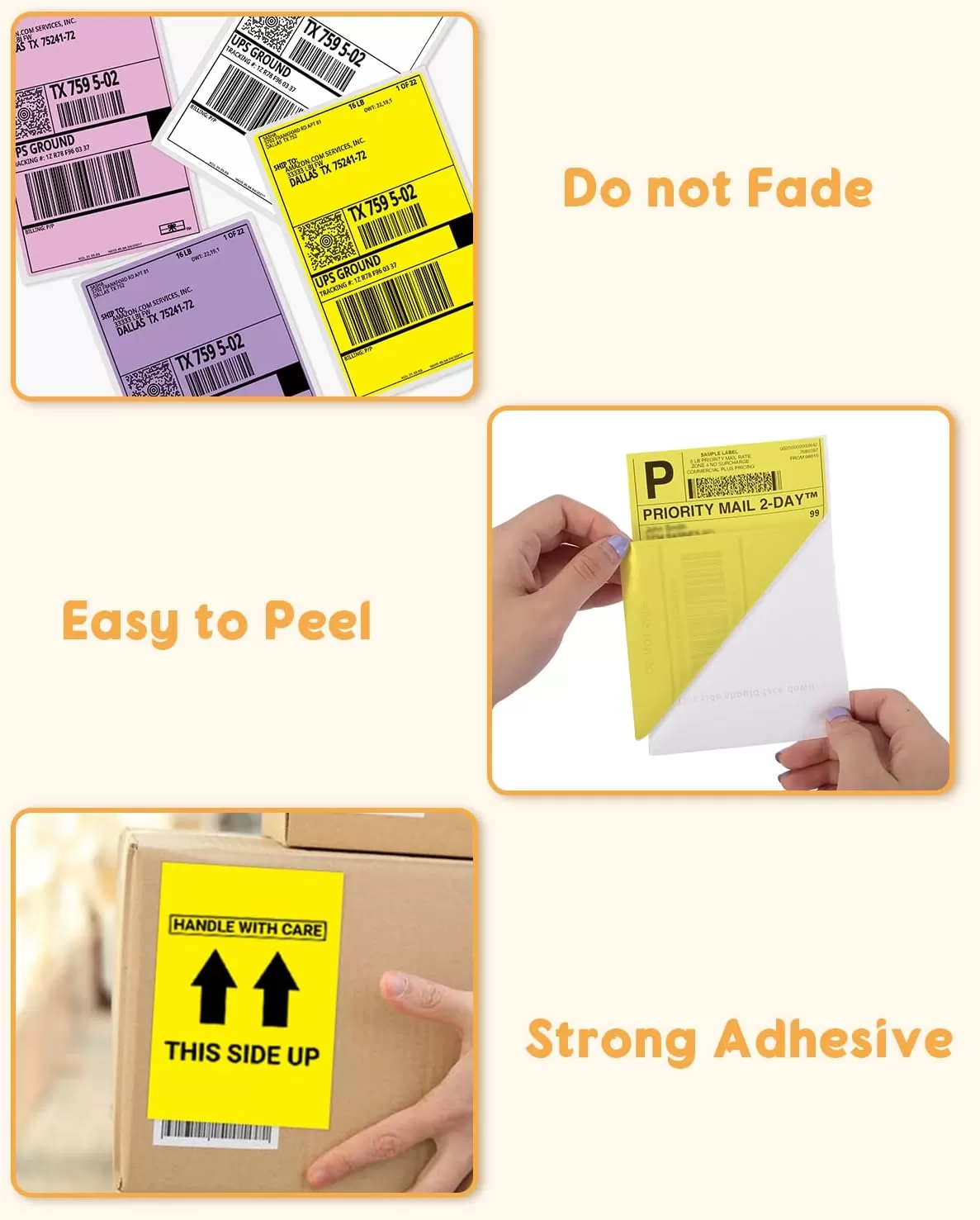 imageMemoking 4x6 Thermal Direct Shipping Label  4x 6 FanFold Labels for Shipping Labels Barcodes Address Mail Product Logo LabelsSmall Business Labeling Green 500pcsYellow