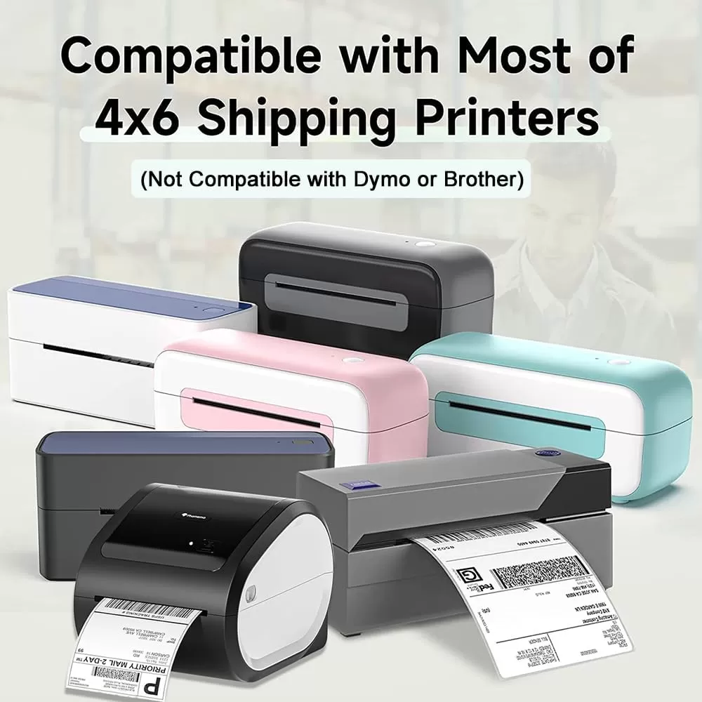 imageMemoking 4x6 Thermal Direct Shipping Label  4x 6 FanFold Labels for Shipping Labels Barcodes Address Mail Product Logo LabelsSmall Business Labeling Green 500pcsBlue