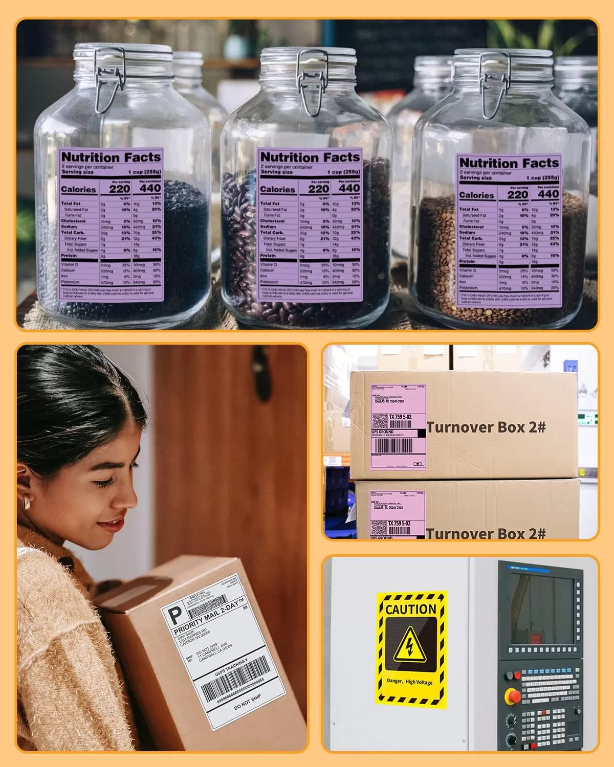 imageMemoking 4x6 Thermal Direct Shipping Label  4x 6 FanFold Labels for Shipping Labels Barcodes Address Mail Product Logo LabelsSmall Business Labeling Green 500pcsPurple