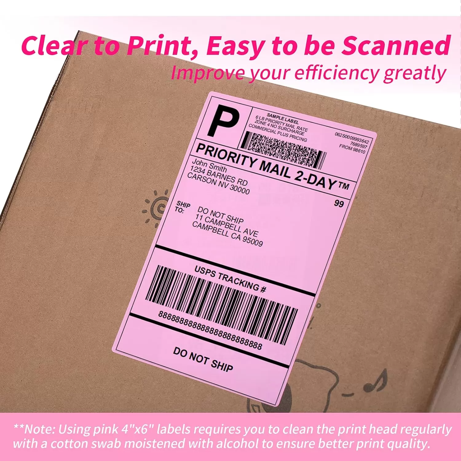 imageMemoking 4x6 Thermal Direct Shipping Label  4x 6 FanFold Labels for Shipping Labels Barcodes Address Mail Product Logo LabelsSmall Business Labeling Green 500pcsPink