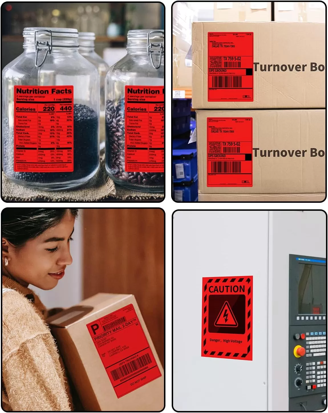 imageMemoking 4x6 Thermal Direct Shipping Label  4x 6 FanFold Labels for Shipping Labels Barcodes Address Mail Product Logo LabelsSmall Business Labeling Green 500pcsRed