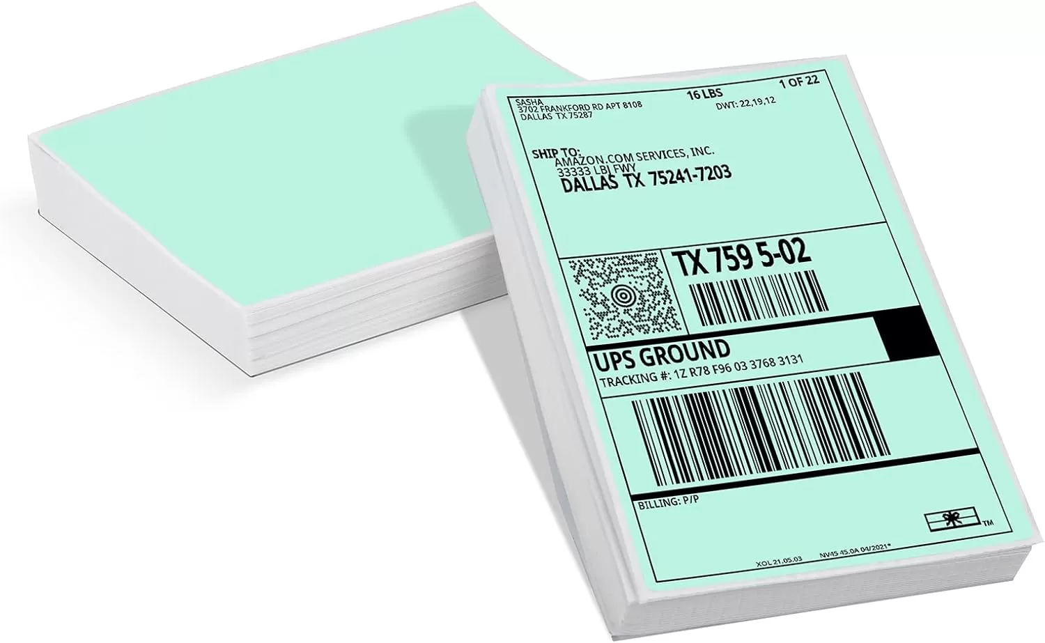imageMemoking 4x6 Thermal Direct Shipping Label  4x 6 FanFold Labels for Shipping Labels Barcodes Address Mail Product Logo LabelsSmall Business Labeling Green 500pcsGreen