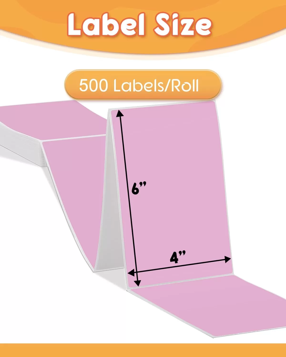 imageMemoking 4x6 Thermal Direct Shipping Label  4x 6 FanFold Labels for Shipping Labels Barcodes Address Mail Product Logo LabelsSmall Business Labeling Green 500pcsPink
