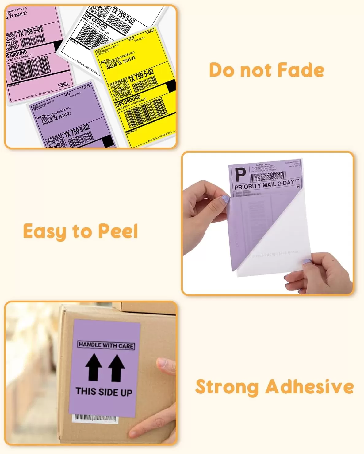 imageMemoking 4x6 Thermal Direct Shipping Label  4x 6 FanFold Labels for Shipping Labels Barcodes Address Mail Product Logo LabelsSmall Business Labeling Green 500pcsPurple