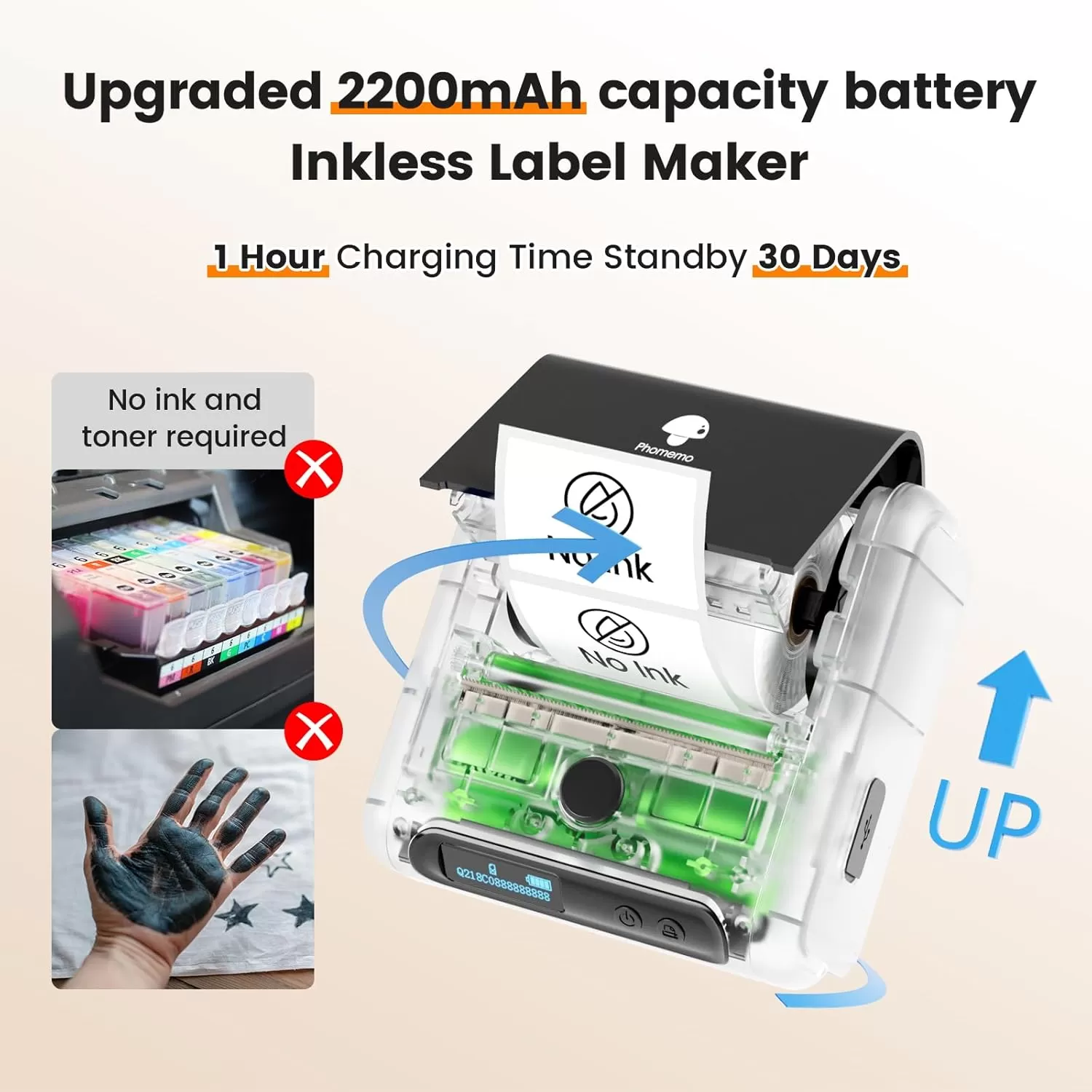 imageMemoking M200 Label Maker Machine with Tape 3 Rolls  Bluetooth Label Printer for Small Business Barcode Label Printer Portable Label Maker Machine for RetailPrice TagAddressfor Phone ampamp PC