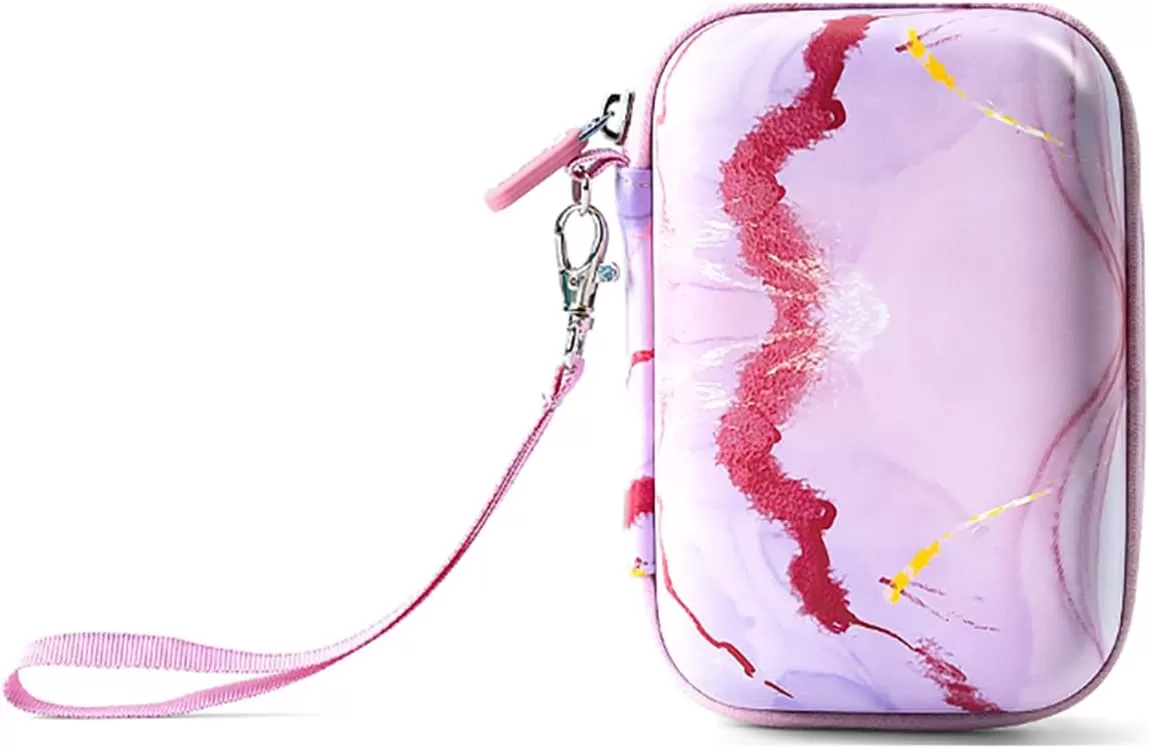 imageMemoking T02 Hard Storage Case  Compatible with Phomemo D30 SUPVAN E10 NIIMBOT D11 JADENS D110 and More with Zipper Mesh Pocket Waterproof Shockproof Case Gradient Pink Only CasePink