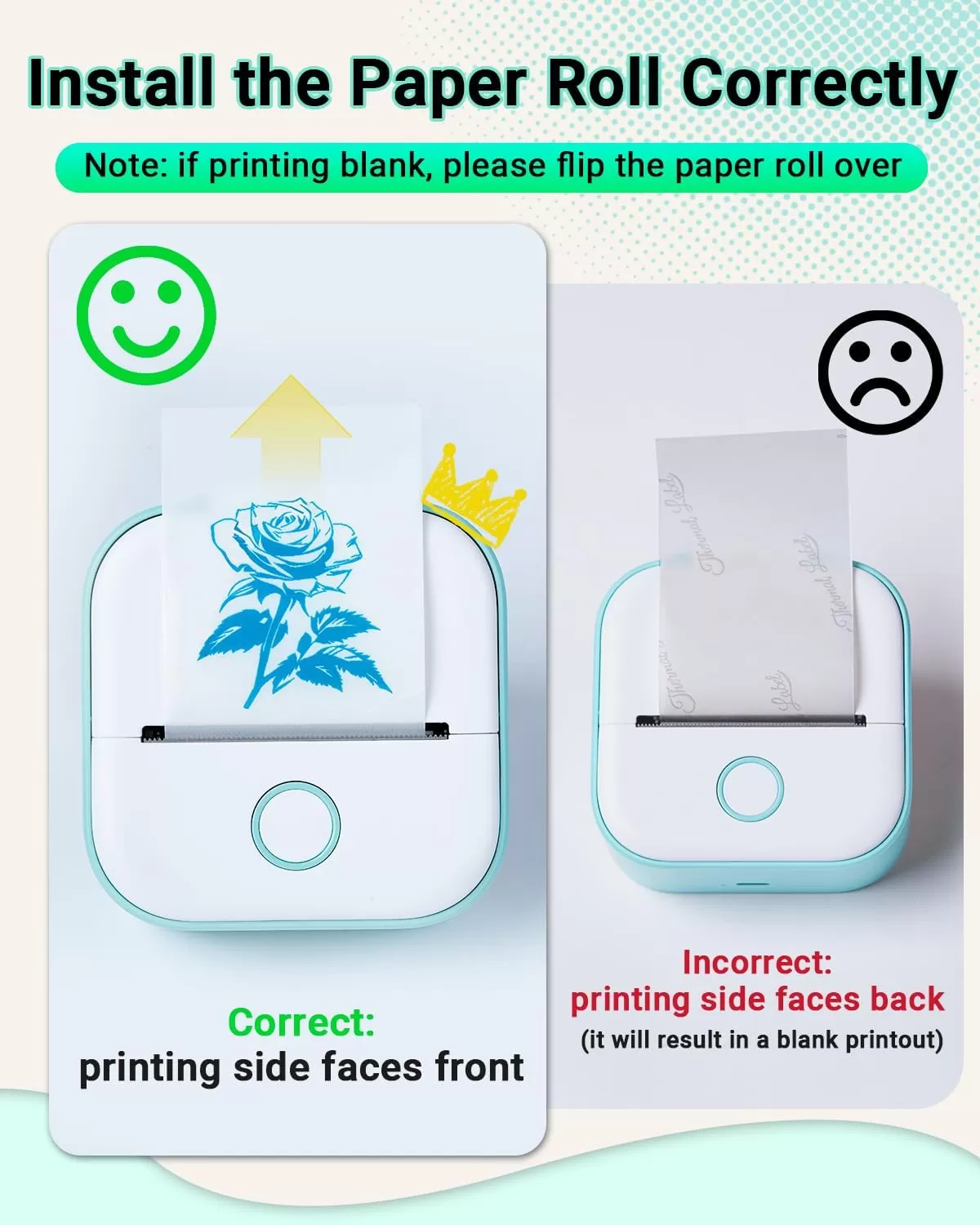 imagePrint Pods Mini Printer  T02 Sticker Printer Portable Thermal Printer Inkless Printer Sticker Maker Machine Pocket Printer Phone Printer for Study Graphic Anatomical Diagram Photo Green