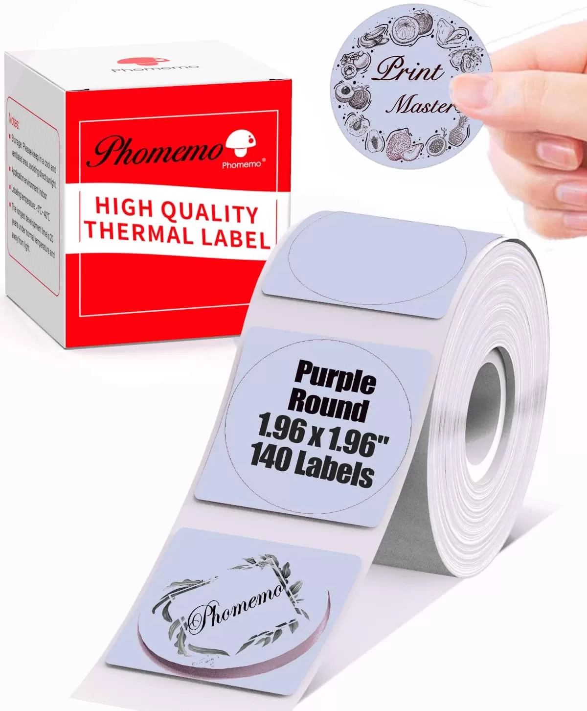 imagePurple M200 Labels Round M110 Label 50x50MM for M120 M200 M220 M110S M110 Printer Labels  196quot1 Roll M110 Label Circle 140PCS Memoking M200 Labels Compatible with Memoqueen Phomemo M110 Label Tape