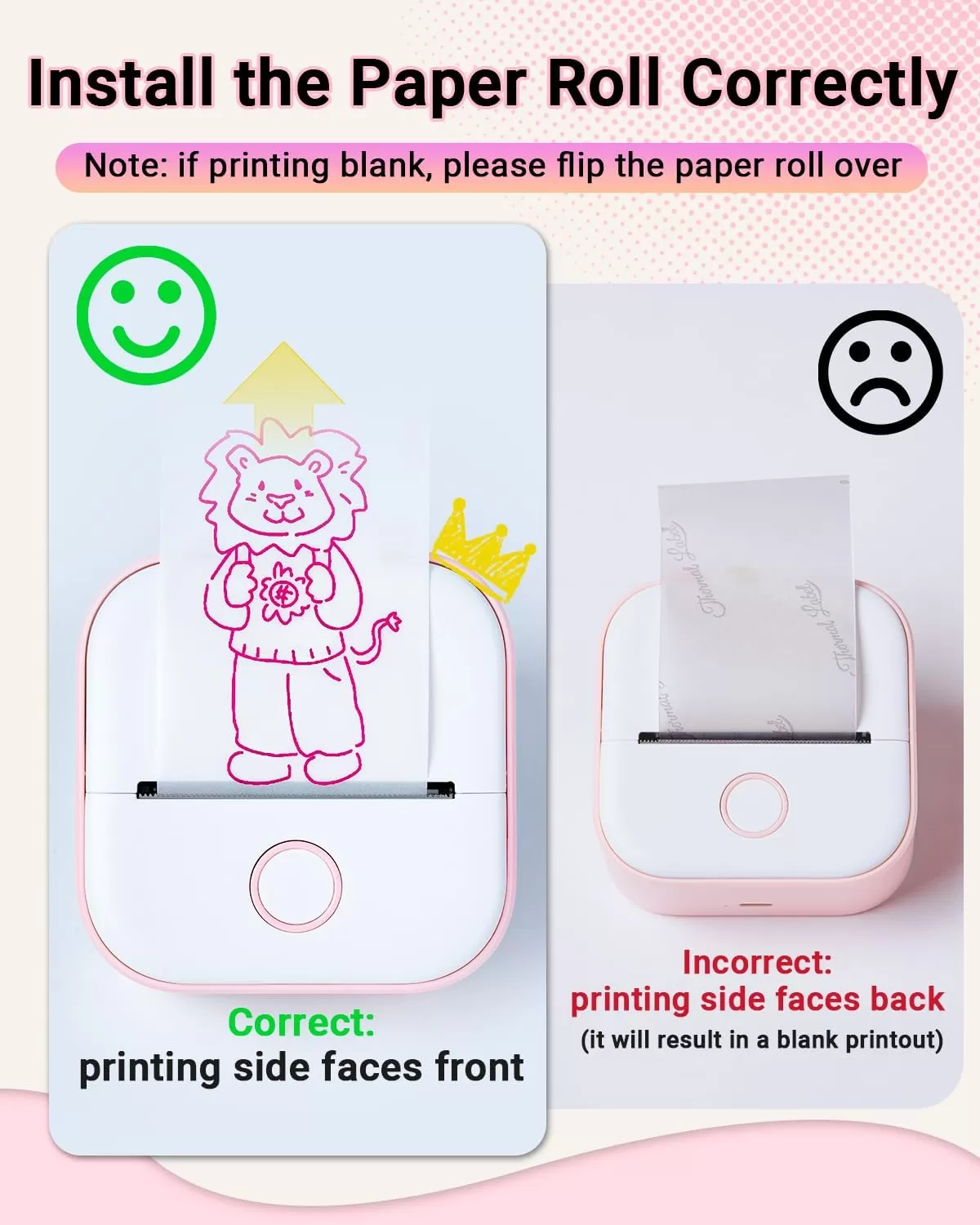 imageT02 Mini Printer  Print Pods Sticker Printer Portable Thermal Printer Inkless Printer Sticker Maker Machine Label Makers Pocket Printer for Study Graphics Anatomical Diagrams Photos Pink
