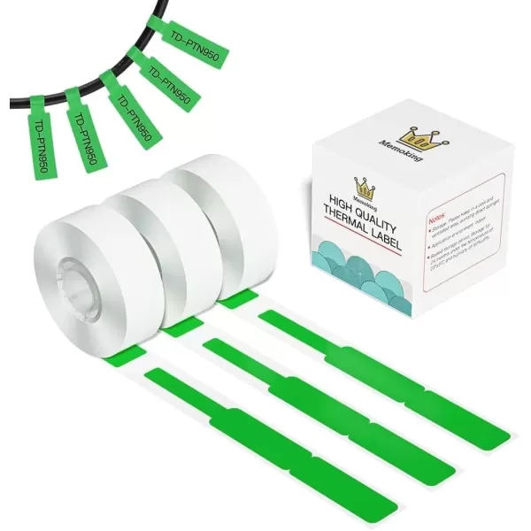 image195Pcs Cable Labels  Waterproof Cable Tags Tear Resistant Wire Labels Self Adhesive Cord Identification and Organizing Labels Compatible with MemokingPhomemo D30 Label Makers Green