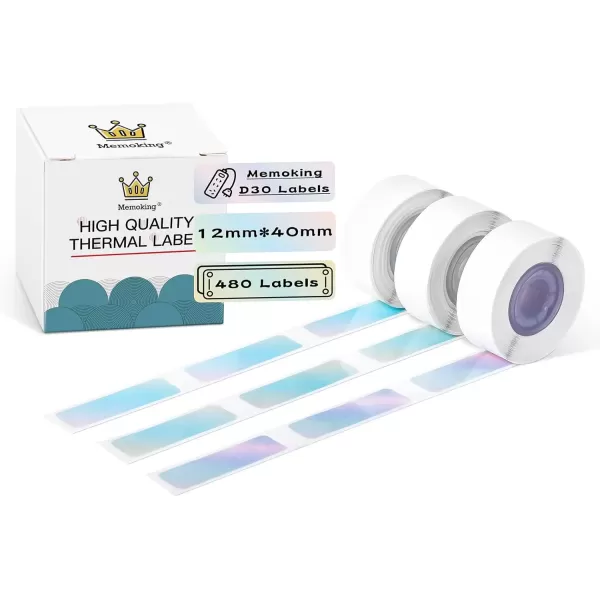 imageD30 Labels  Mermaid Gradient Color Thermal Labels SelfAdhesive Sticker Label for Home Office Business Compatible with MemokingPhomemo D30 Label Maker 12x40mm047x157inch 3 Rolls