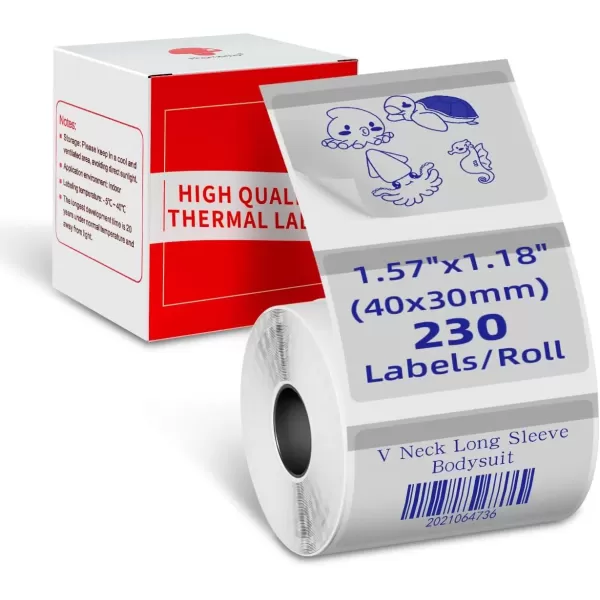 imageHD Original M110 M220 Clear Thermal Labels M110 Transparent Labels  157quotx118quot 40X30MM Compatible with Phomemo M110 M220 M221M150 M250 M260 Label Maker 230PCS Printed in GreenBlue
