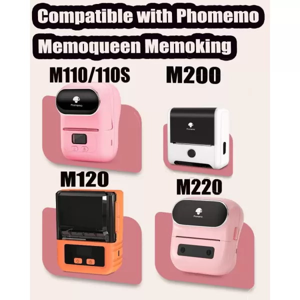 imageMemoking 157quotx157quot Square Thermal Labels for Thermal M110S M220 M200 M120 M110 Printer Labels  Square White Labels Sticker Paper Compatible with Phomemo Label Printer  180 LabelsRoll 3 Rolls