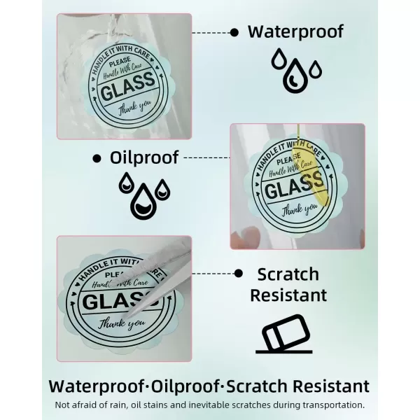 imageMemoking 2 Wavy Thermal Labels  Flower Shape Sticker Label SelfAdhesive Direct Thermal Label for Thanks Card Logo Name Price Address QR Code 500 Labels Gradient BlueGreen