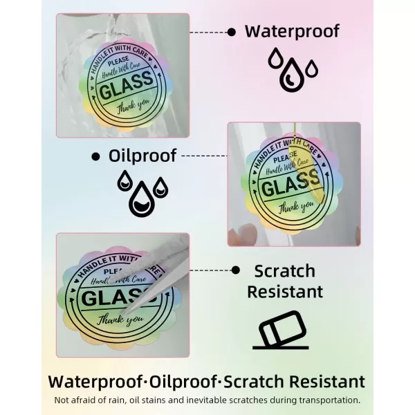 imageMemoking 2 Wavy Thermal Labels  Flower Shape Sticker Label SelfAdhesive Direct Thermal Label for Thanks Card Logo Name Price Address QR Code 500 Labels Gradient Multicolor