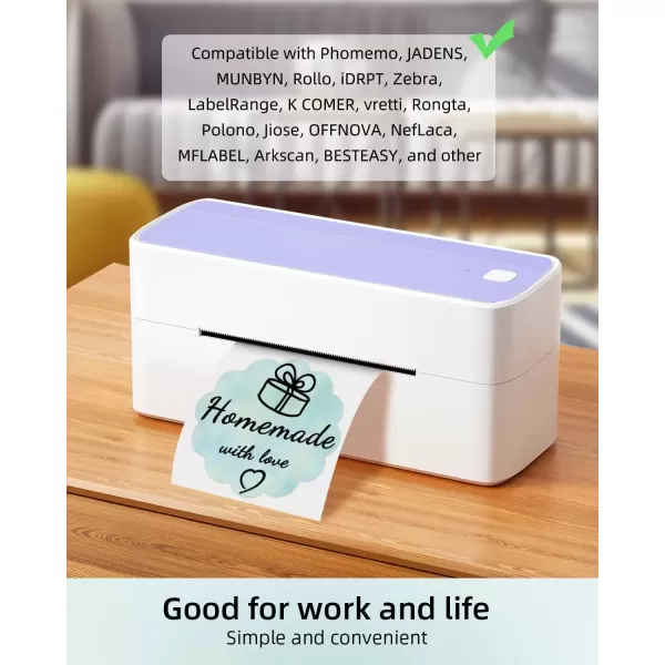 imageMemoking 2 Wavy Thermal Labels  Flower Shape Sticker Label SelfAdhesive Direct Thermal Label for Thanks Card Logo Name Price Address QR Code 500 Labels Gradient BlueGreen