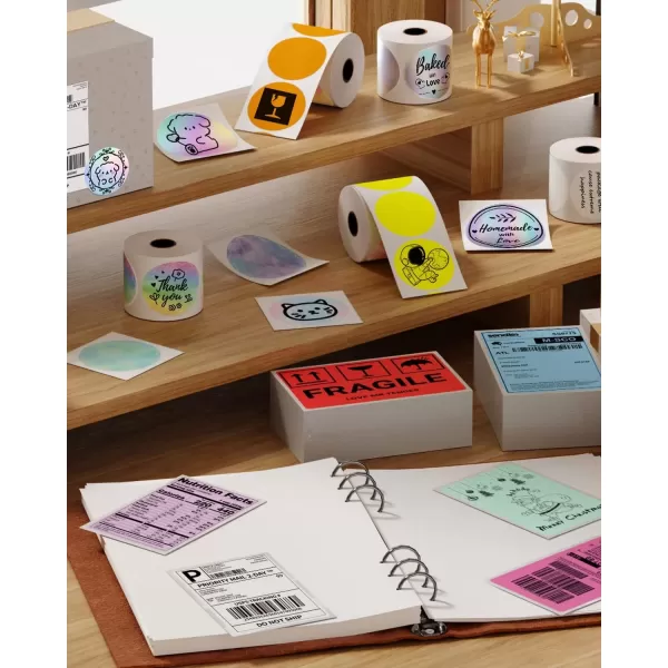 imageMemoking 3x2 Thermal Sticker Label SelfAdhesive Personalized Shape Labels Direct Thermal Printer Label for Logo Design NamePrice Tag Thanks Card Address QR Code 500 LabelsRoll Yellow