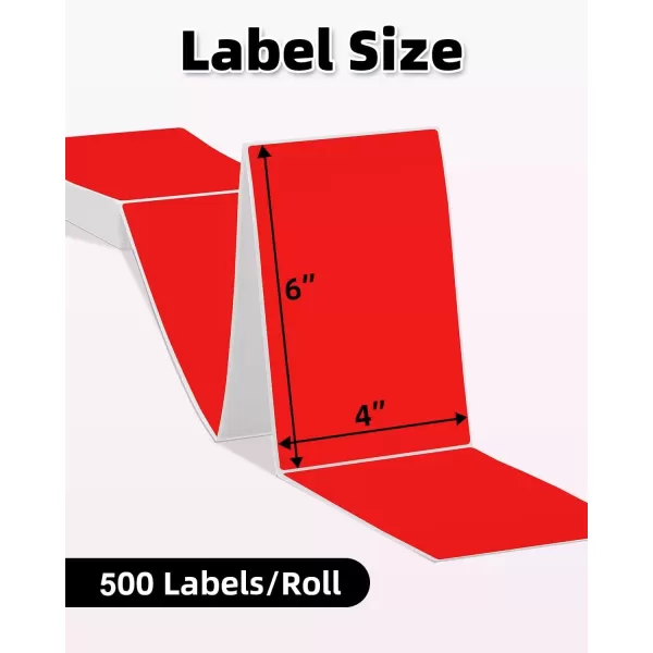 imageMemoking 4x6 Thermal Direct Shipping Label  4x 6 FanFold Labels for Shipping Labels Barcodes Address Mail Product Logo LabelsSmall Business Labeling Green 500pcsRed