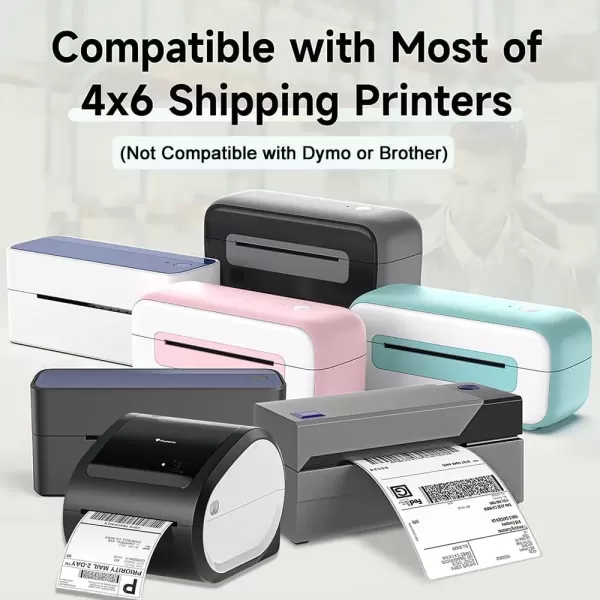 imageMemoking 4x6 Thermal Direct Shipping Label  4x 6 FanFold Labels for Shipping Labels Barcodes Address Mail Product Logo LabelsSmall Business Labeling Green 500pcsBlue