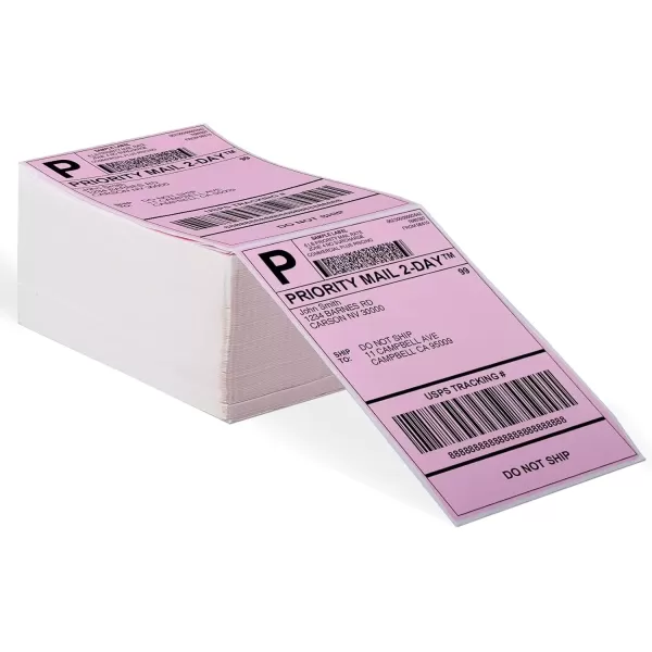 imageMemoking 4x6 Thermal Direct Shipping Label  4x 6 FanFold Labels for Shipping Labels Barcodes Address Mail Product Logo LabelsSmall Business Labeling Green 500pcsPink
