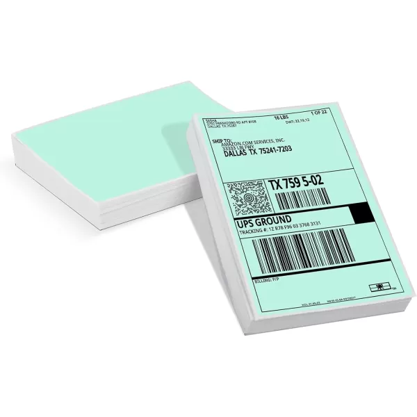 imageMemoking 4x6 Thermal Direct Shipping Label  4x 6 FanFold Labels for Shipping Labels Barcodes Address Mail Product Logo LabelsSmall Business Labeling Green 500pcsGreen