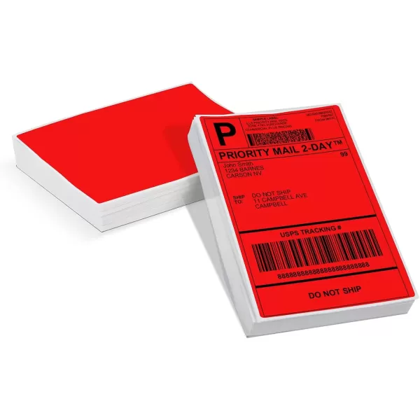 imageMemoking 4x6 Thermal Direct Shipping Label  4x 6 FanFold Labels for Shipping Labels Barcodes Address Mail Product Logo LabelsSmall Business Labeling Green 500pcsRed