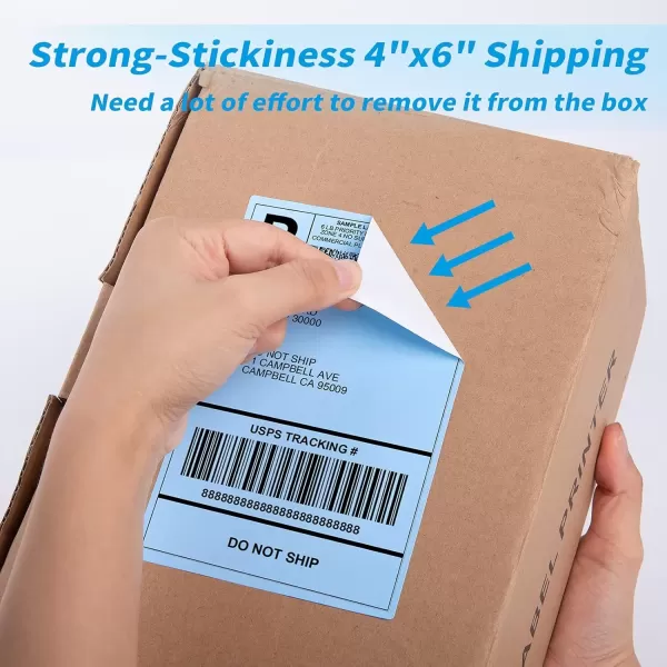 imageMemoking 4x6 Thermal Direct Shipping Label  4x 6 FanFold Labels for Shipping Labels Barcodes Address Mail Product Logo LabelsSmall Business Labeling Green 500pcsBlue