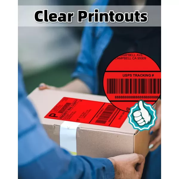 imageMemoking 4x6 Thermal Direct Shipping Label  4x 6 FanFold Labels for Shipping Labels Barcodes Address Mail Product Logo LabelsSmall Business Labeling Green 500pcsRed
